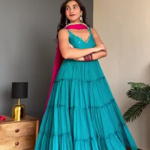 Ethnic Flow Anarkali Set with Elegant Dupatta